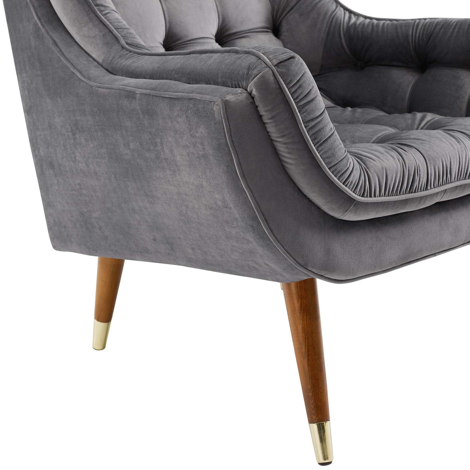 Suggest Button Tufted Performance Velvet Lounge Chair