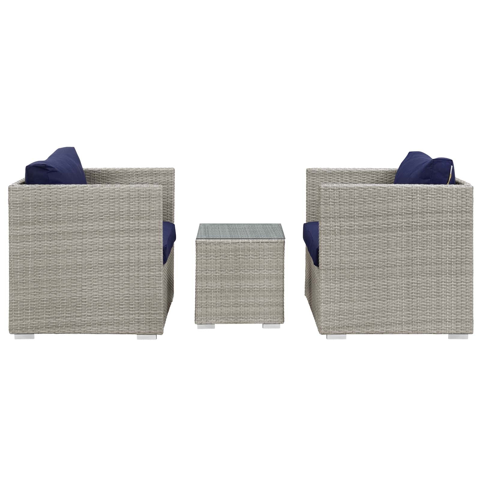 Repose 3 Piece Outdoor Patio Sunbrella® Sectional Set