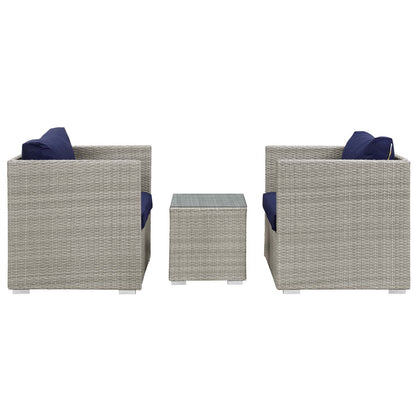 Repose 3 Piece Outdoor Patio Sunbrella® Sectional Set