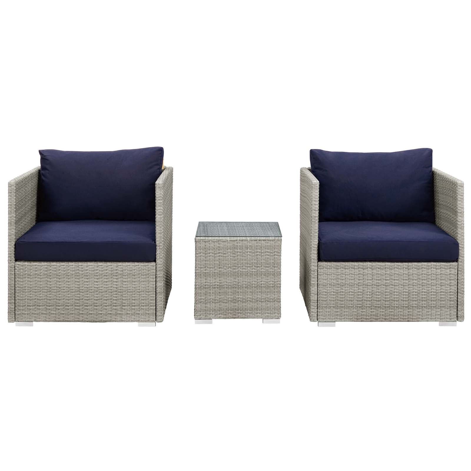 Repose 3 Piece Outdoor Patio Sunbrella® Sectional Set