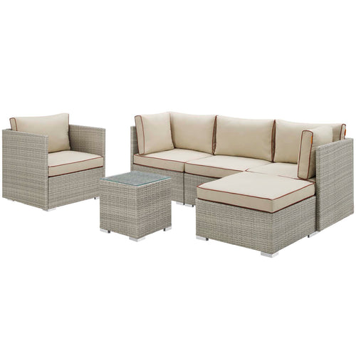 Repose 6 Piece Outdoor Patio Sectional Set