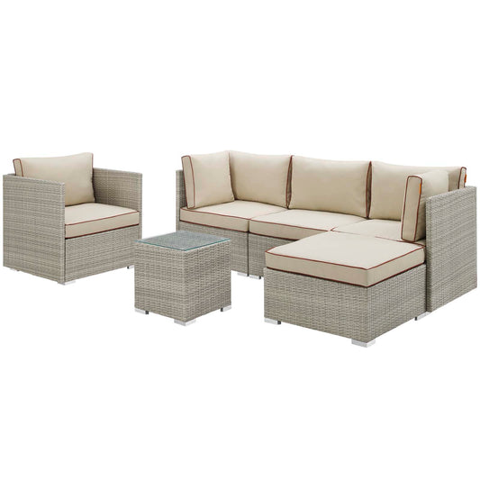 Repose 6 Piece Outdoor Patio Sectional Set
