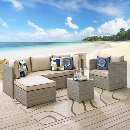 Repose 6 Piece Outdoor Patio Sectional Set