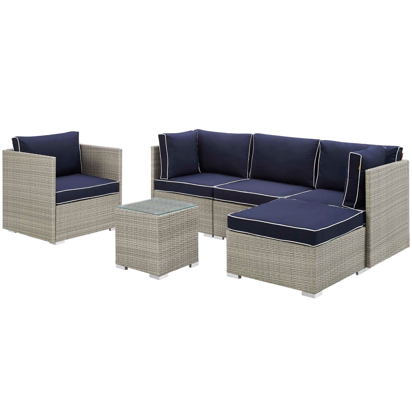 Repose 6 Piece Outdoor Patio Sectional Set