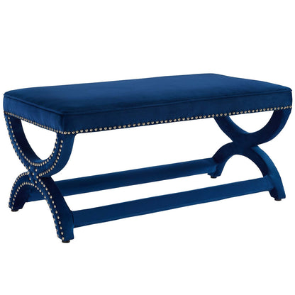 Expound Upholstered Nailhead Trim Performance Velvet Bench