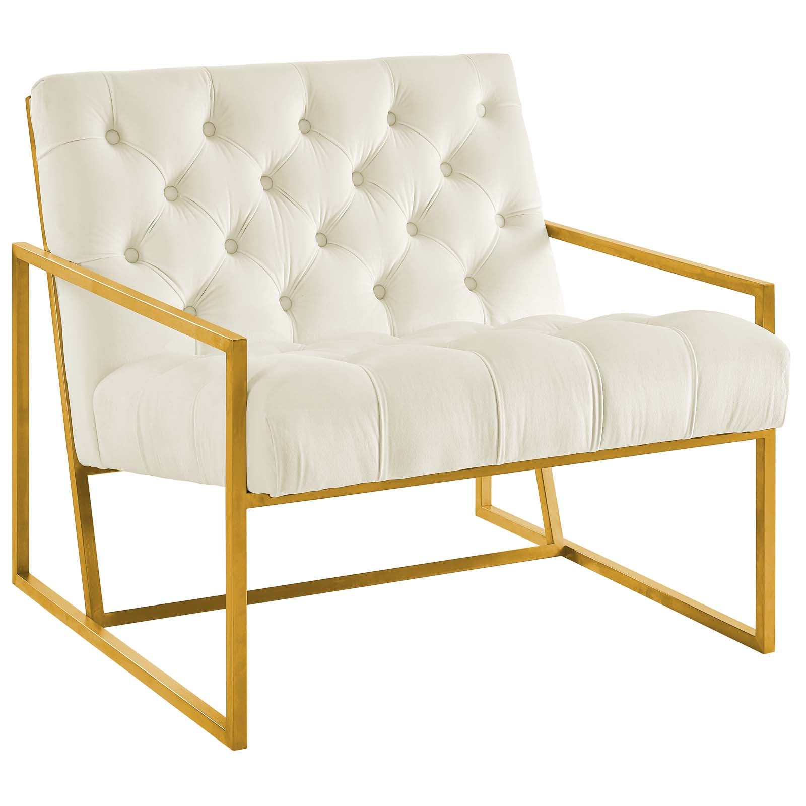 Bequest Gold Stainless Steel Performance Velvet Accent Chair