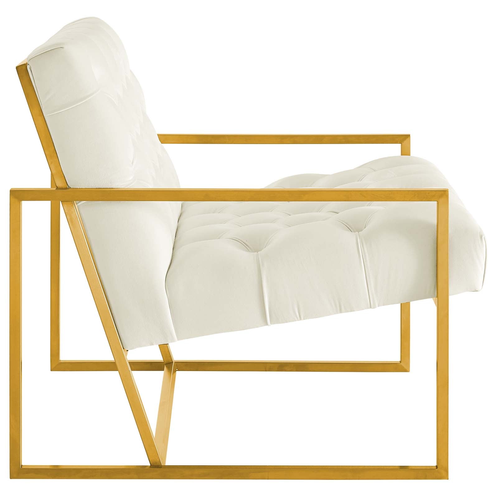 Bequest Gold Stainless Steel Performance Velvet Accent Chair