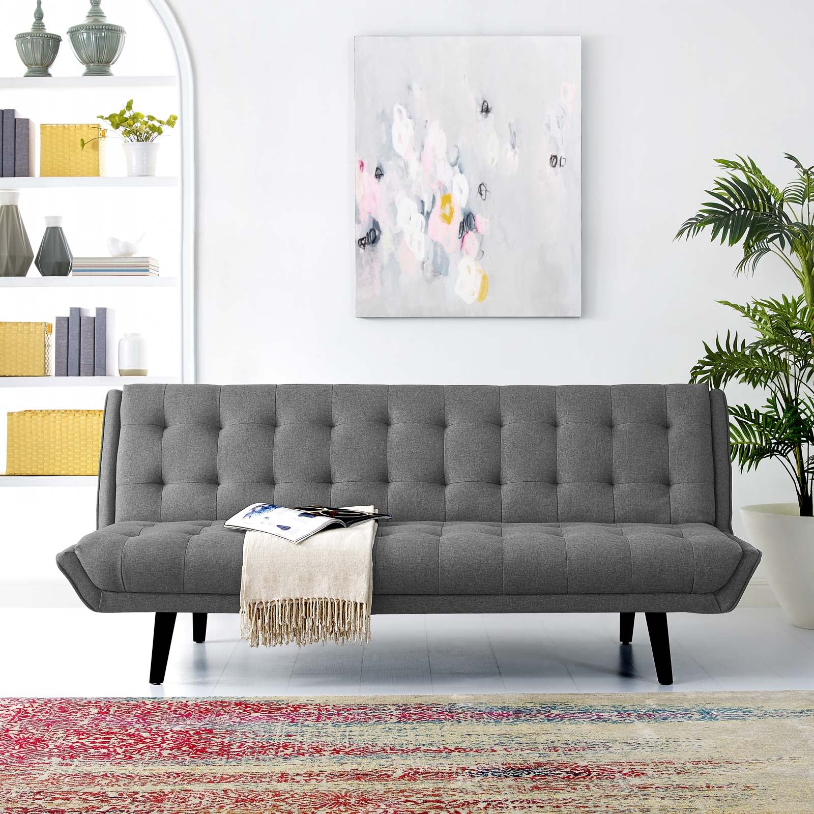 Glance Tufted Convertible Fabric Sofa Bed