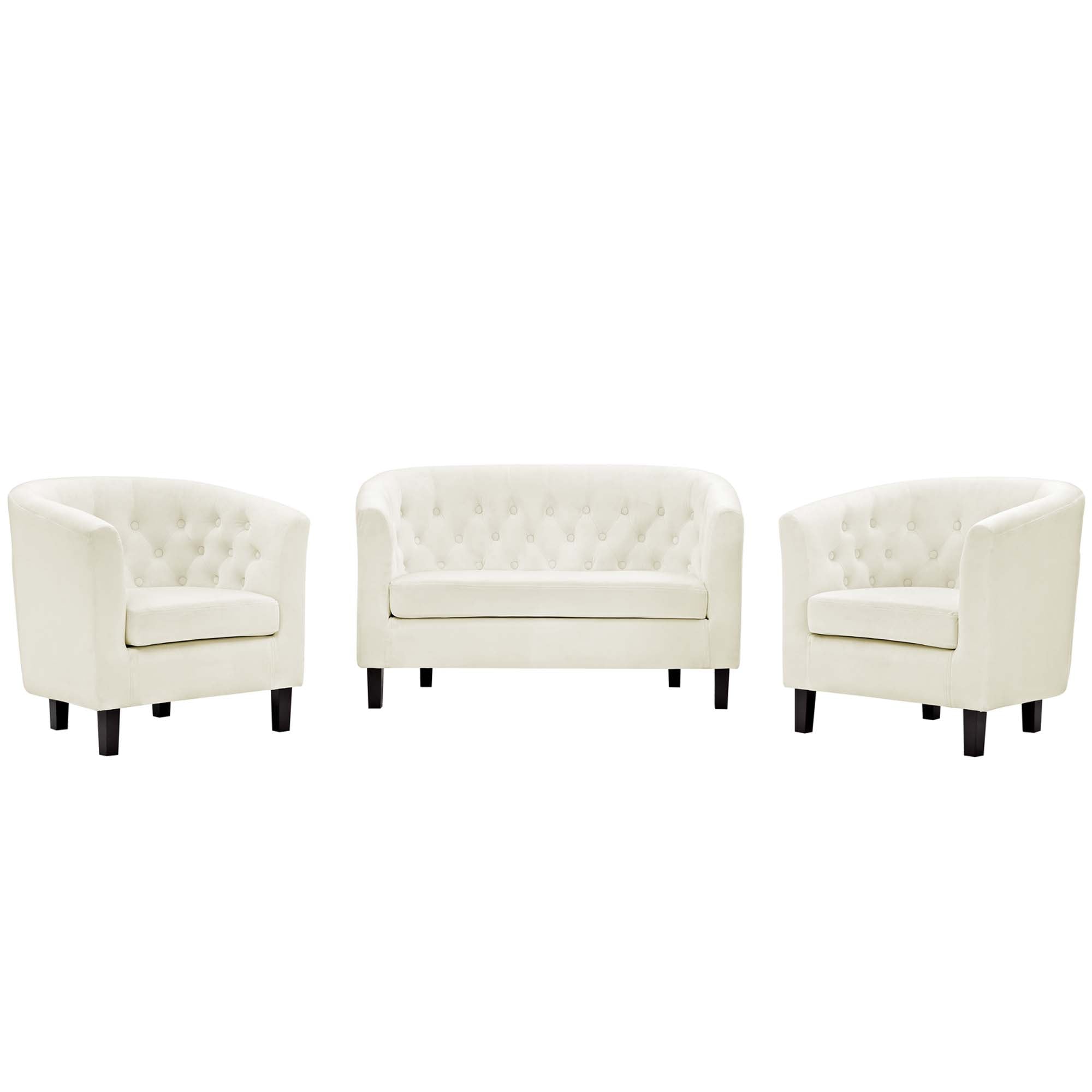 Prospect 3 Piece Performance Velvet Loveseat and Armchair Set