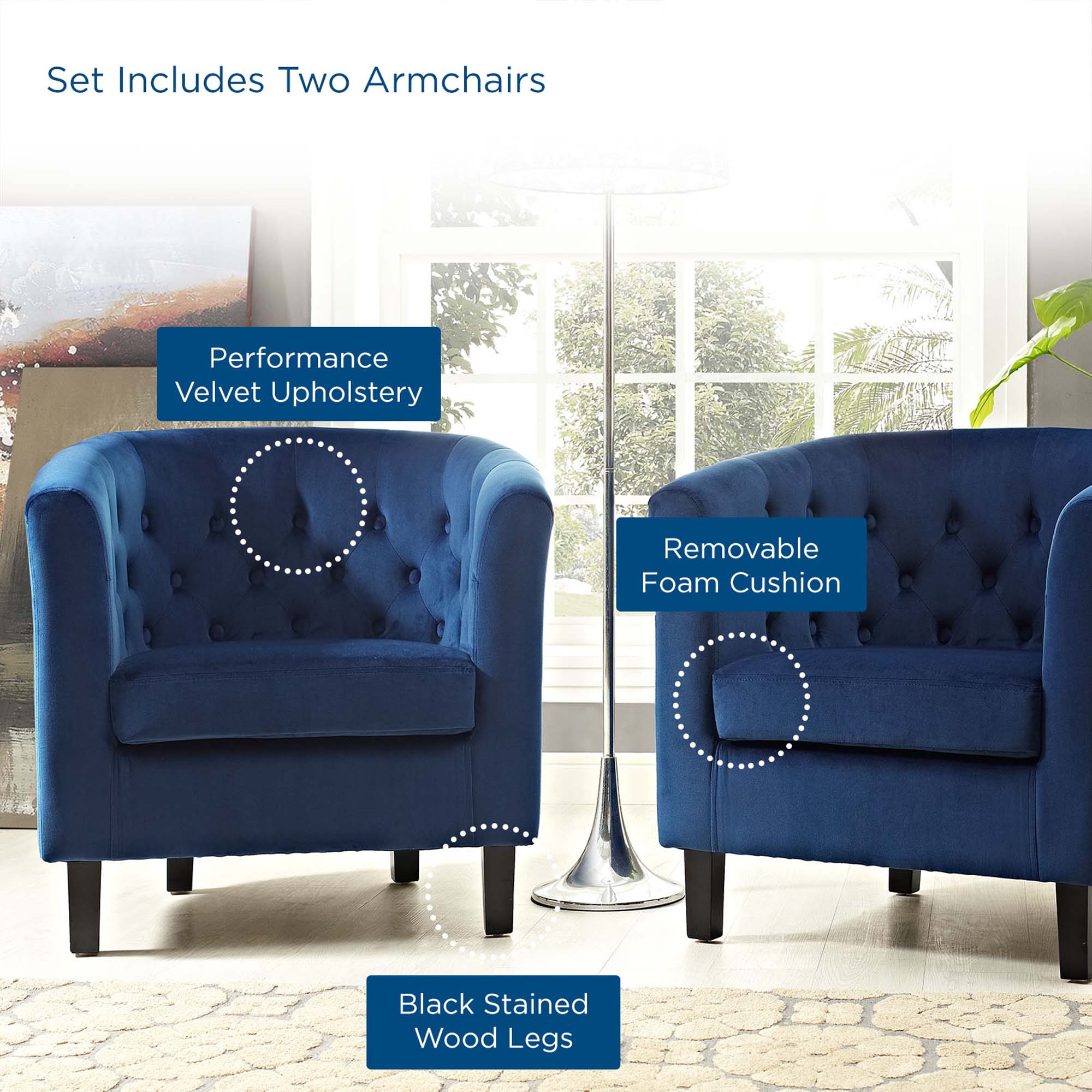 Prospect 2 Piece Performance Velvet Armchair Set