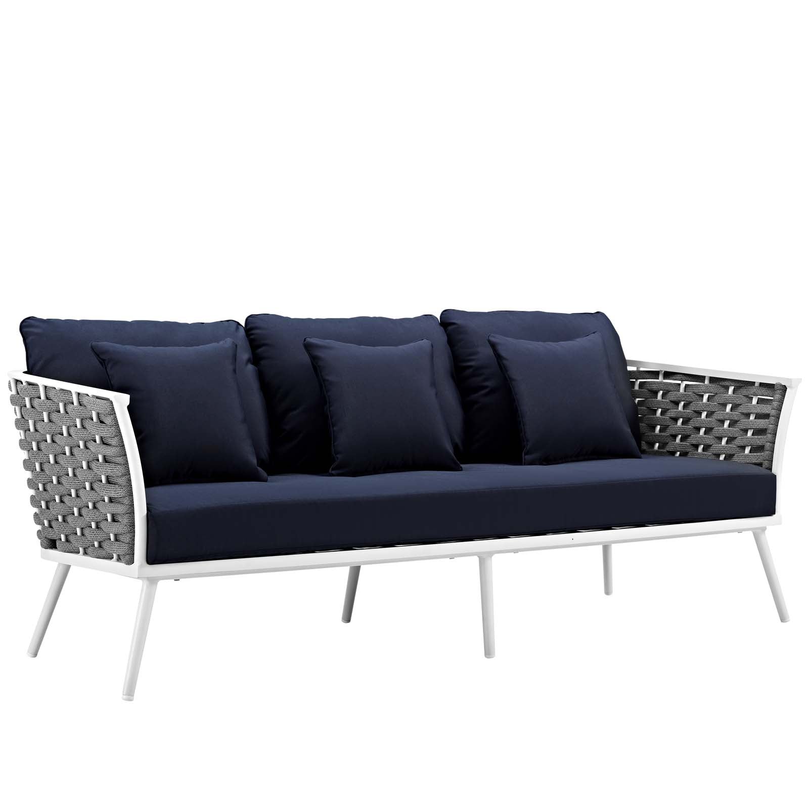 Stance 7 Piece Outdoor Patio Aluminum Sectional Sofa Set