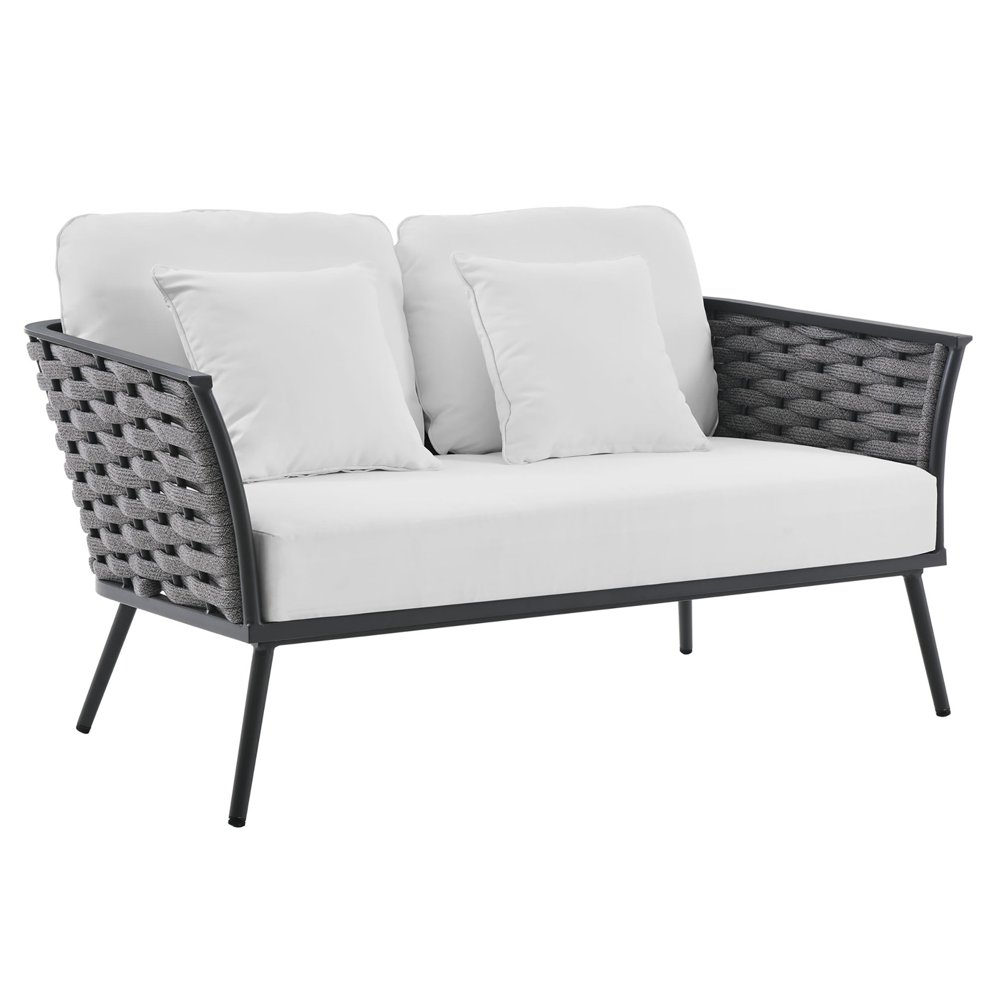 Stance 4 Piece Outdoor Patio Aluminum Sectional Sofa Set