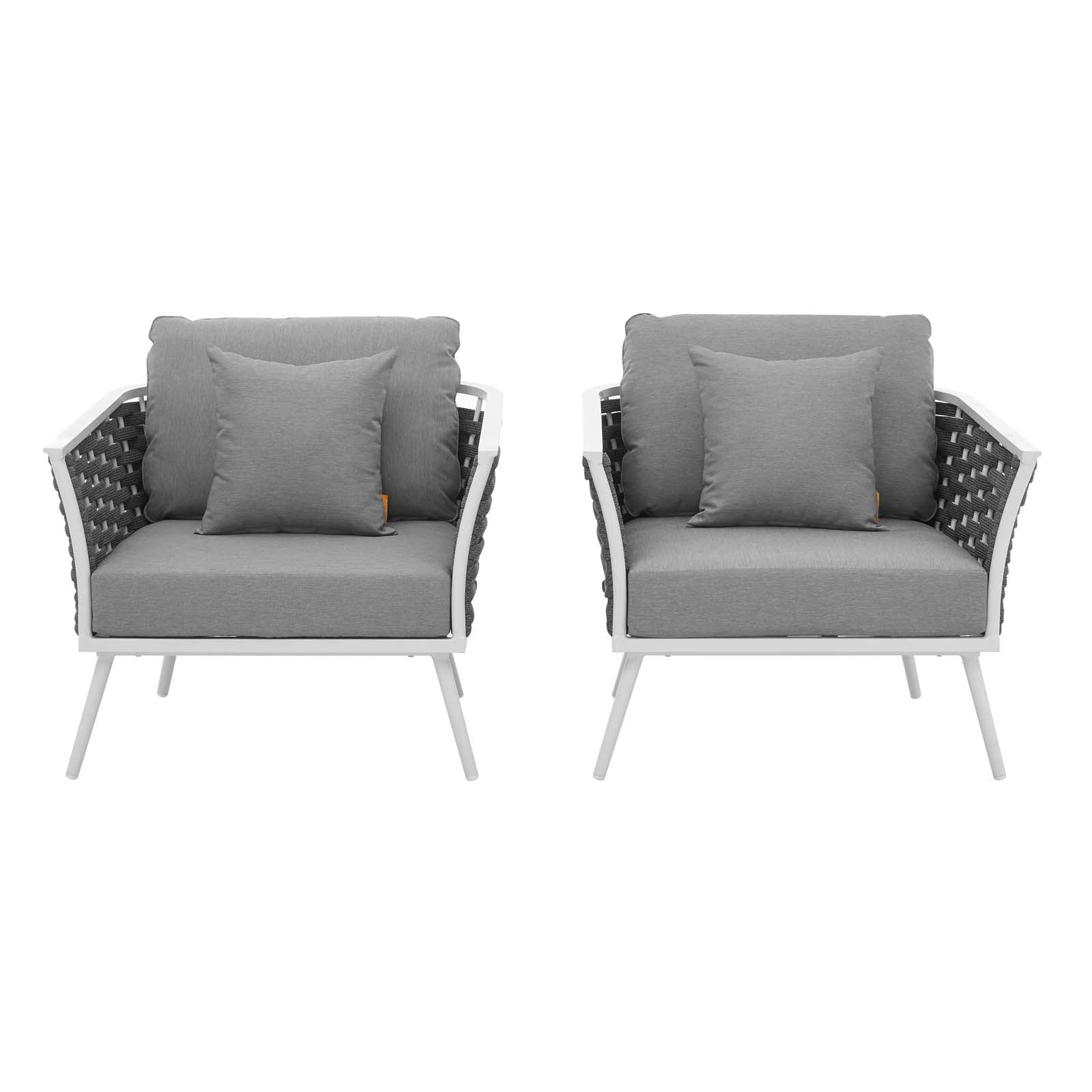 Stance Armchair Outdoor Patio Aluminum Set of 2