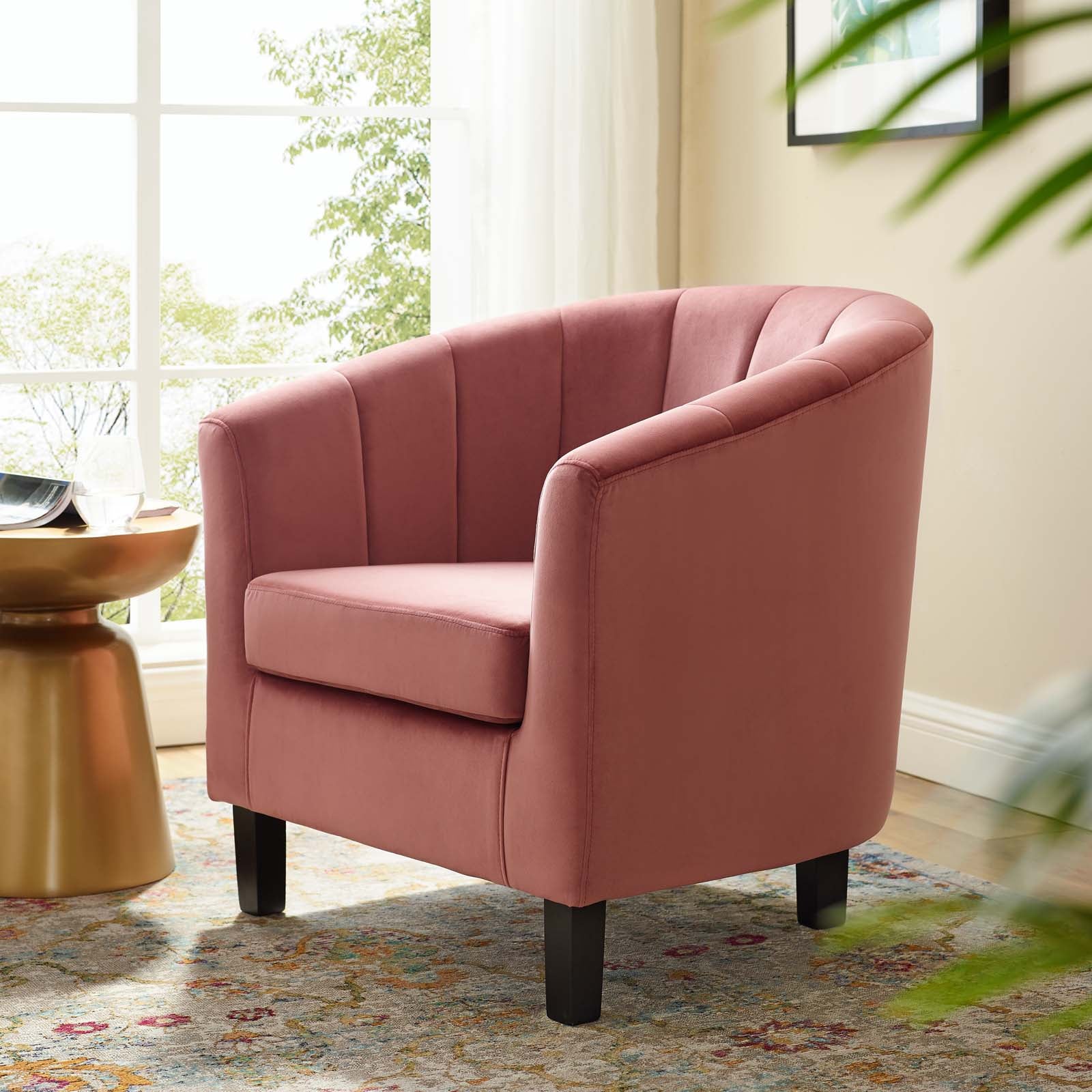 Prospect Channel Tufted Performance Velvet Armchair