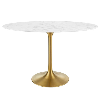 Lippa 48" Oval Artificial Marble Dining Table