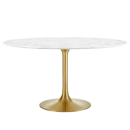 Lippa 54" Round Artificial Marble Dining Table