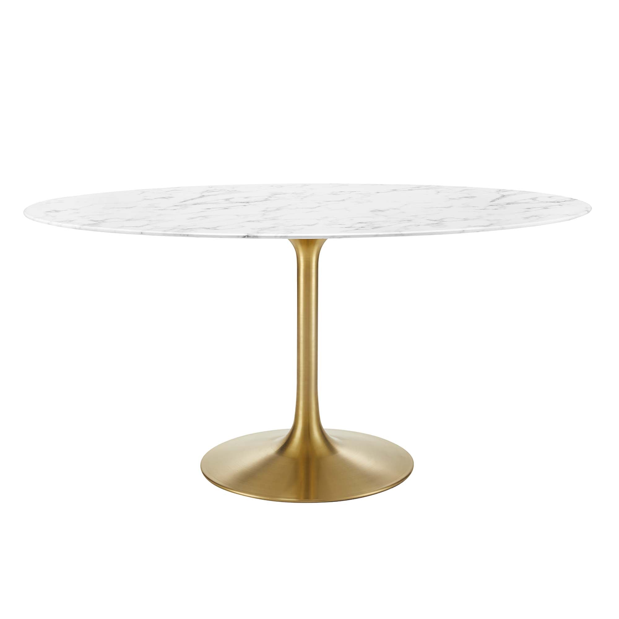 Lippa 60" Oval Artificial Marble Dining Table