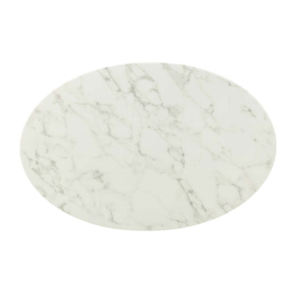 Lippa 42" Oval-Shaped Artificial Marble Coffee Table