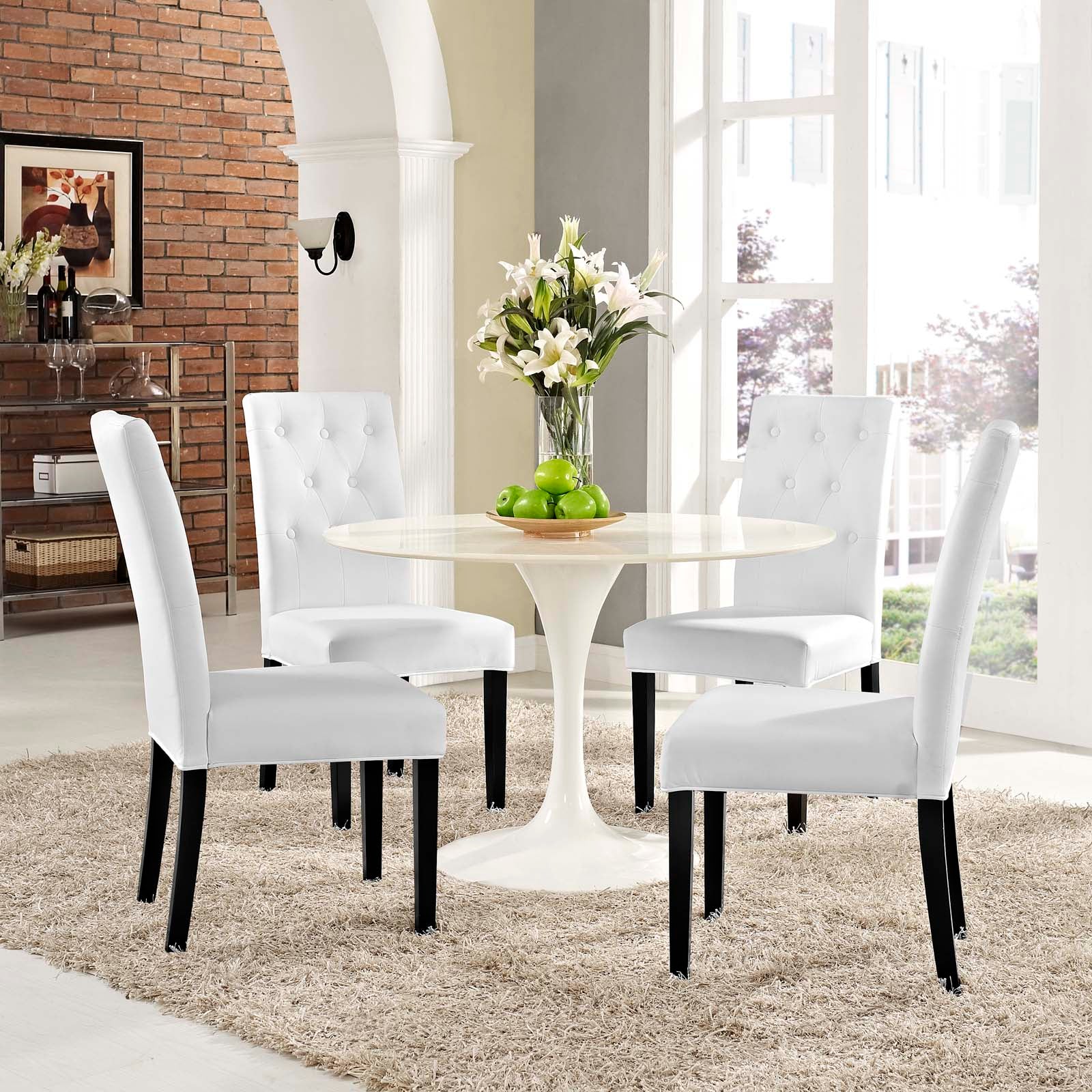 Confer Dining Side Chair Vinyl Set of 4