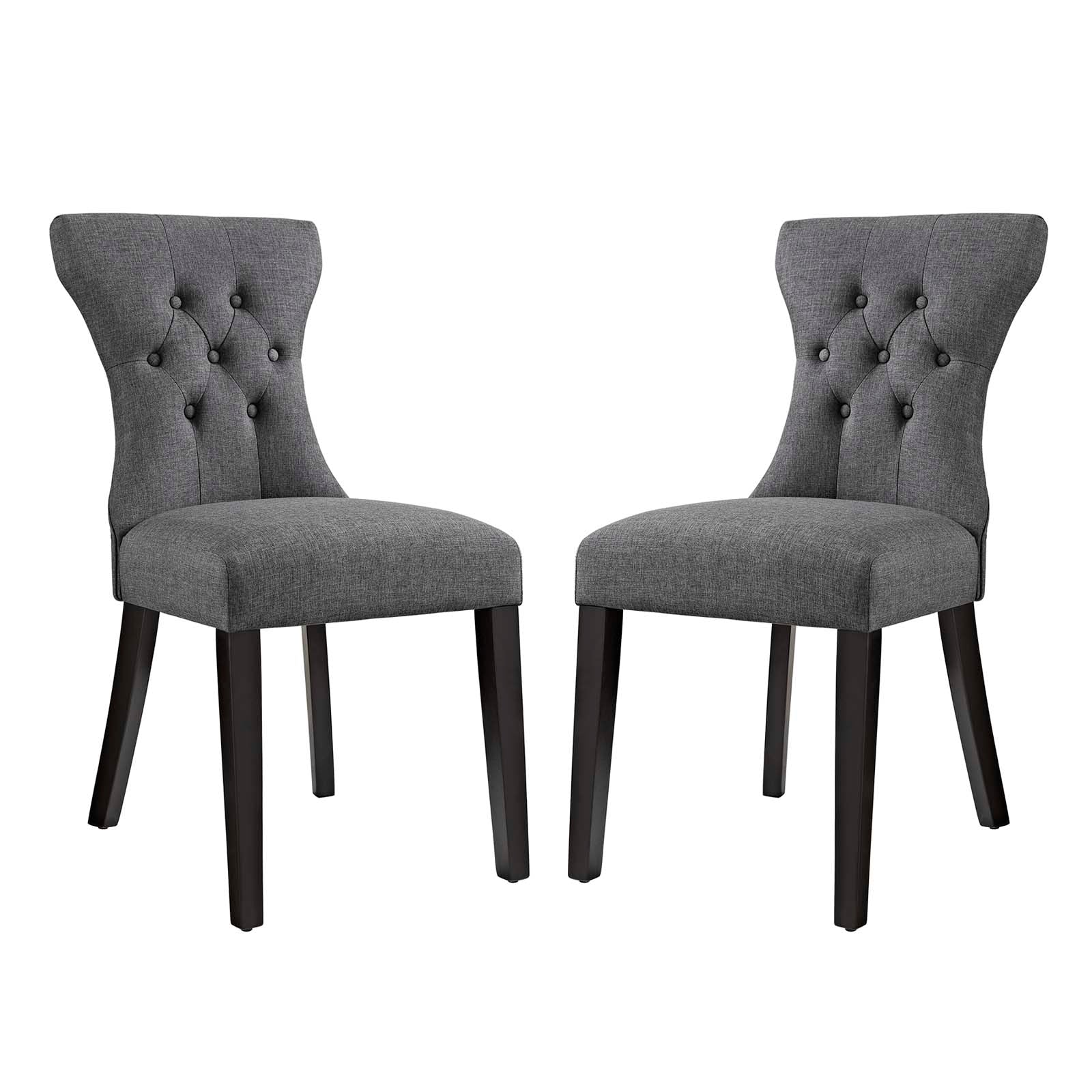 Silhouette Dining Side Chairs Upholstered Fabric Set of 2