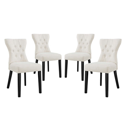 Silhouette Dining Side Chairs Upholstered Fabric Set of 4