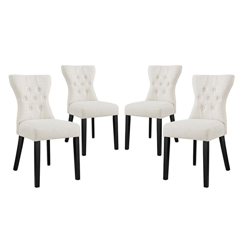 Silhouette Dining Side Chairs Upholstered Fabric Set of 4