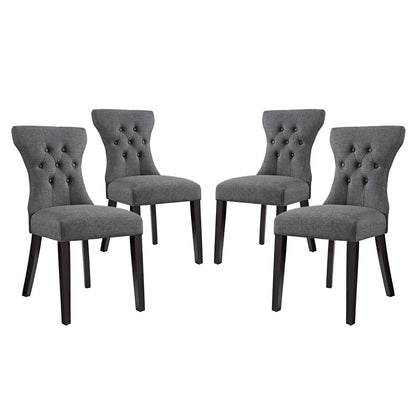 Silhouette Dining Side Chairs Upholstered Fabric Set of 4