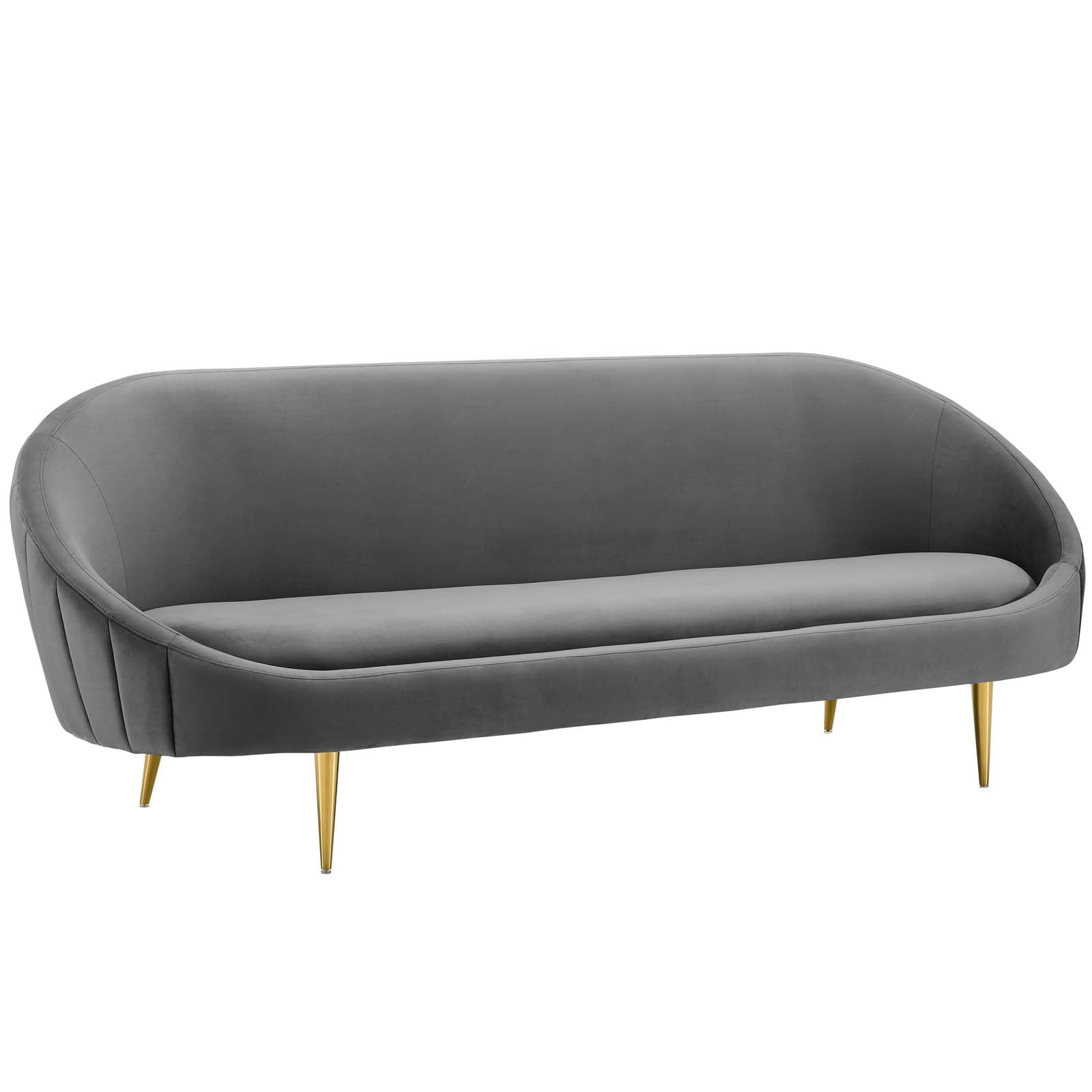 Sublime Vertical Curve Back Performance Velvet Sofa