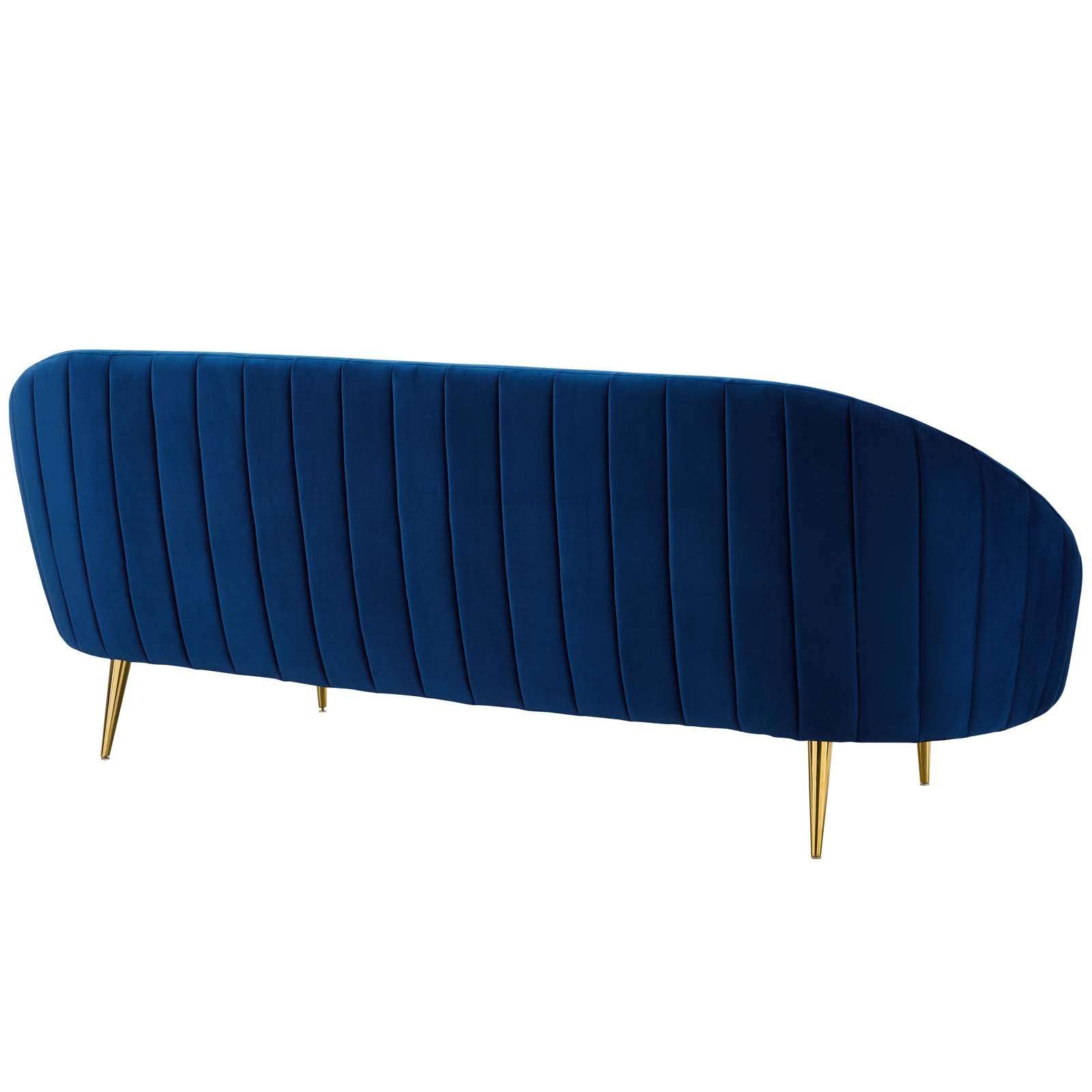 Sublime Vertical Curve Back Performance Velvet Sofa