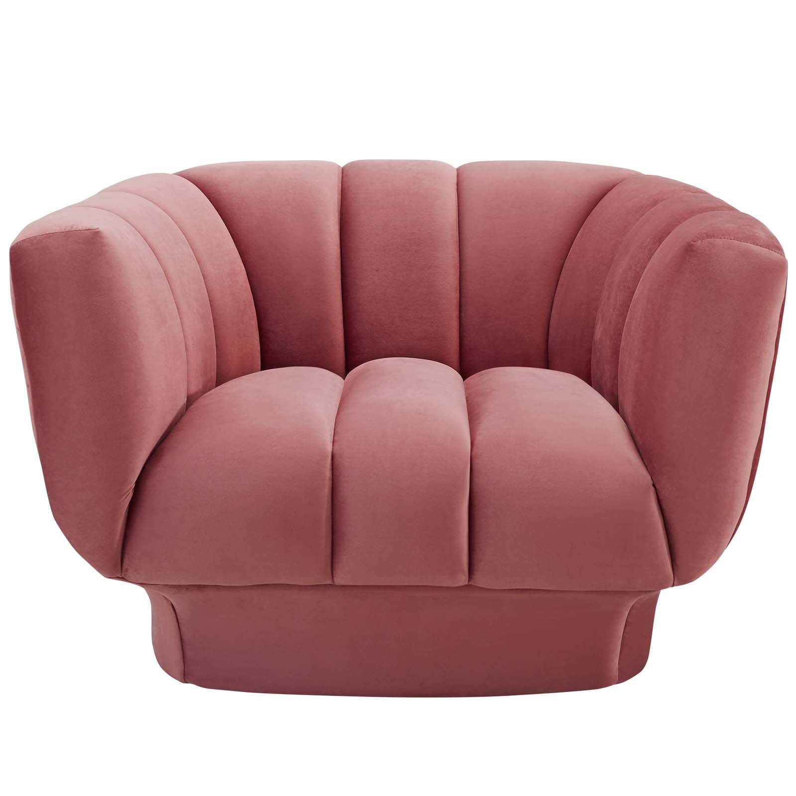 Entertain Vertical Channel Tufted Performance Velvet Armchair