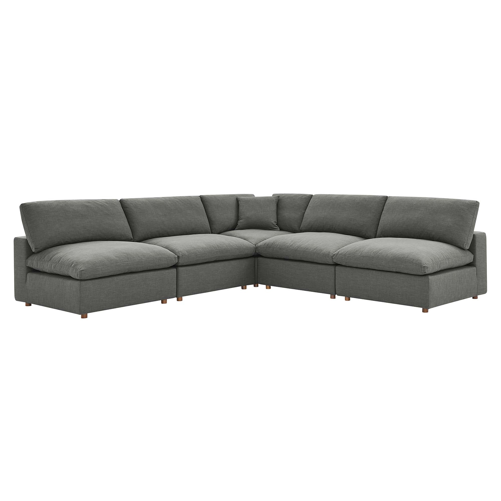 Commix Down Filled Overstuffed 5-Piece Armless Sectional Sofa