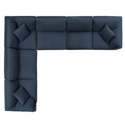 Commix Down Filled Overstuffed 6 Piece Sectional Sofa Set