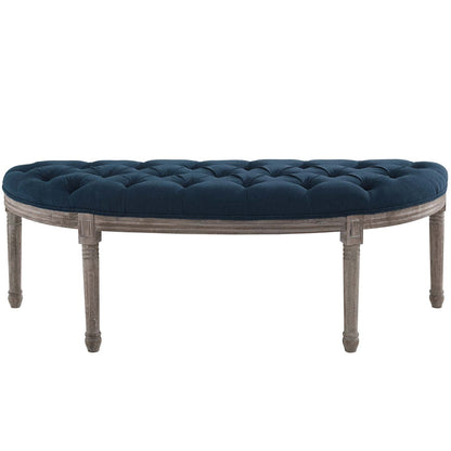 Esteem Vintage French Upholstered Fabric Semi-Circle Bench