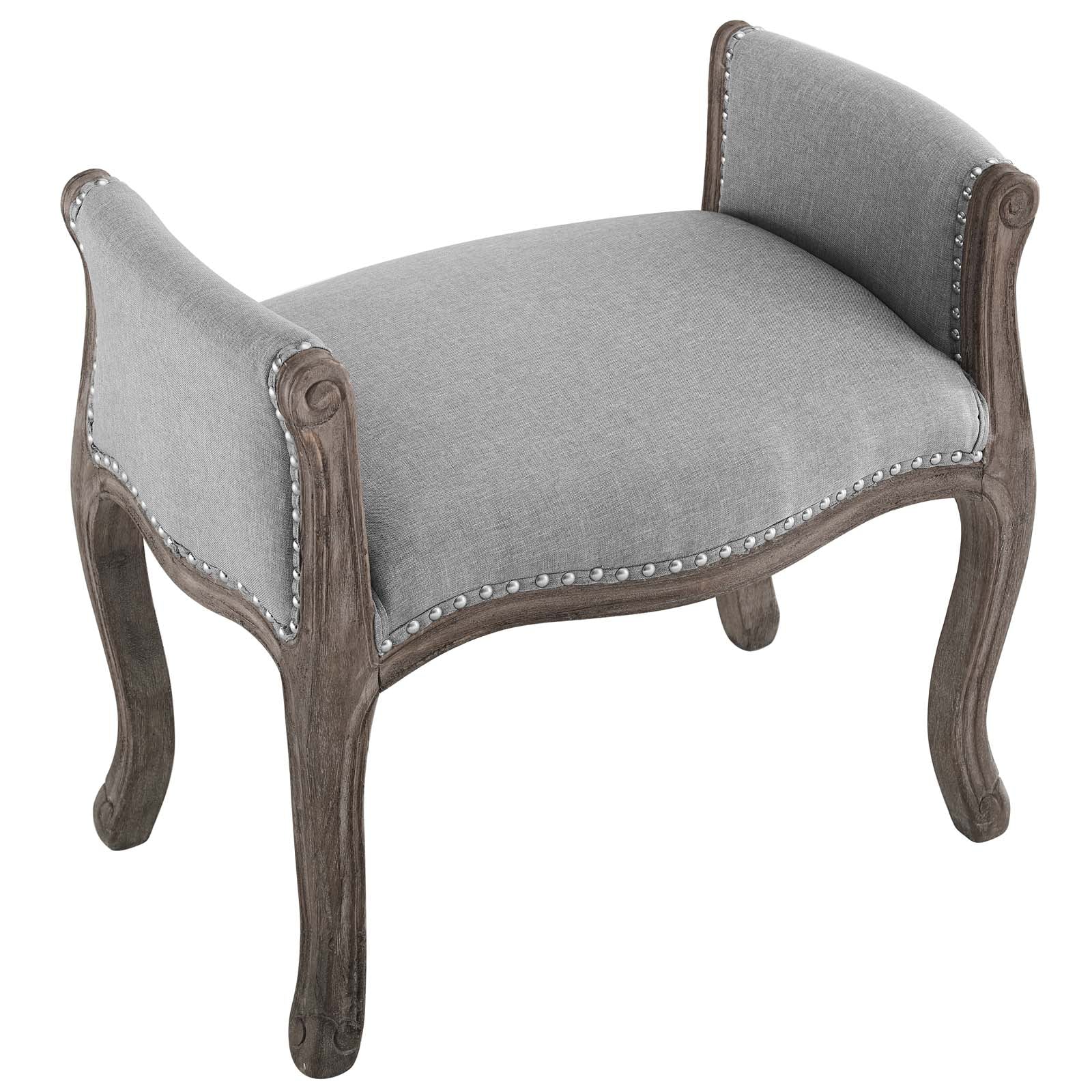 Avail Vintage French Upholstered Fabric Bench