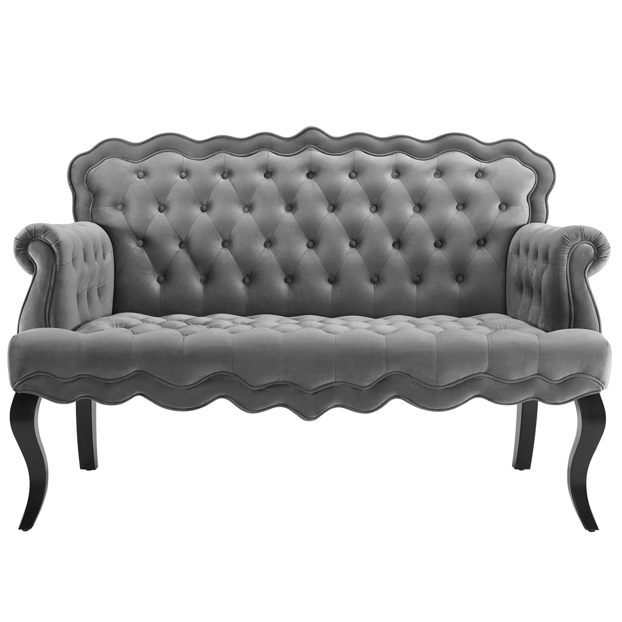 Viola Chesterfield Button Tufted Loveseat Performance Velvet Settee