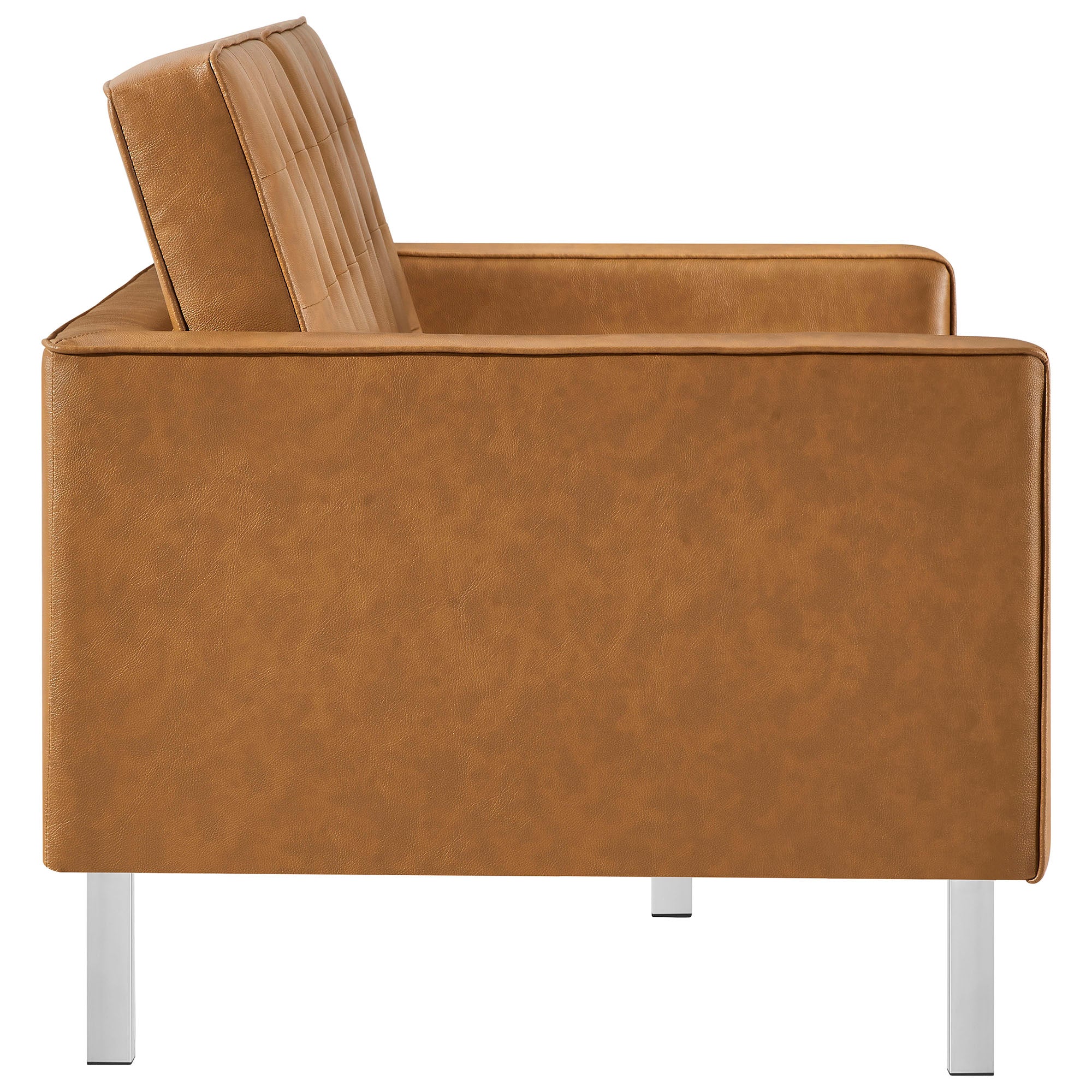 Loft Tufted Vegan Leather Loveseat