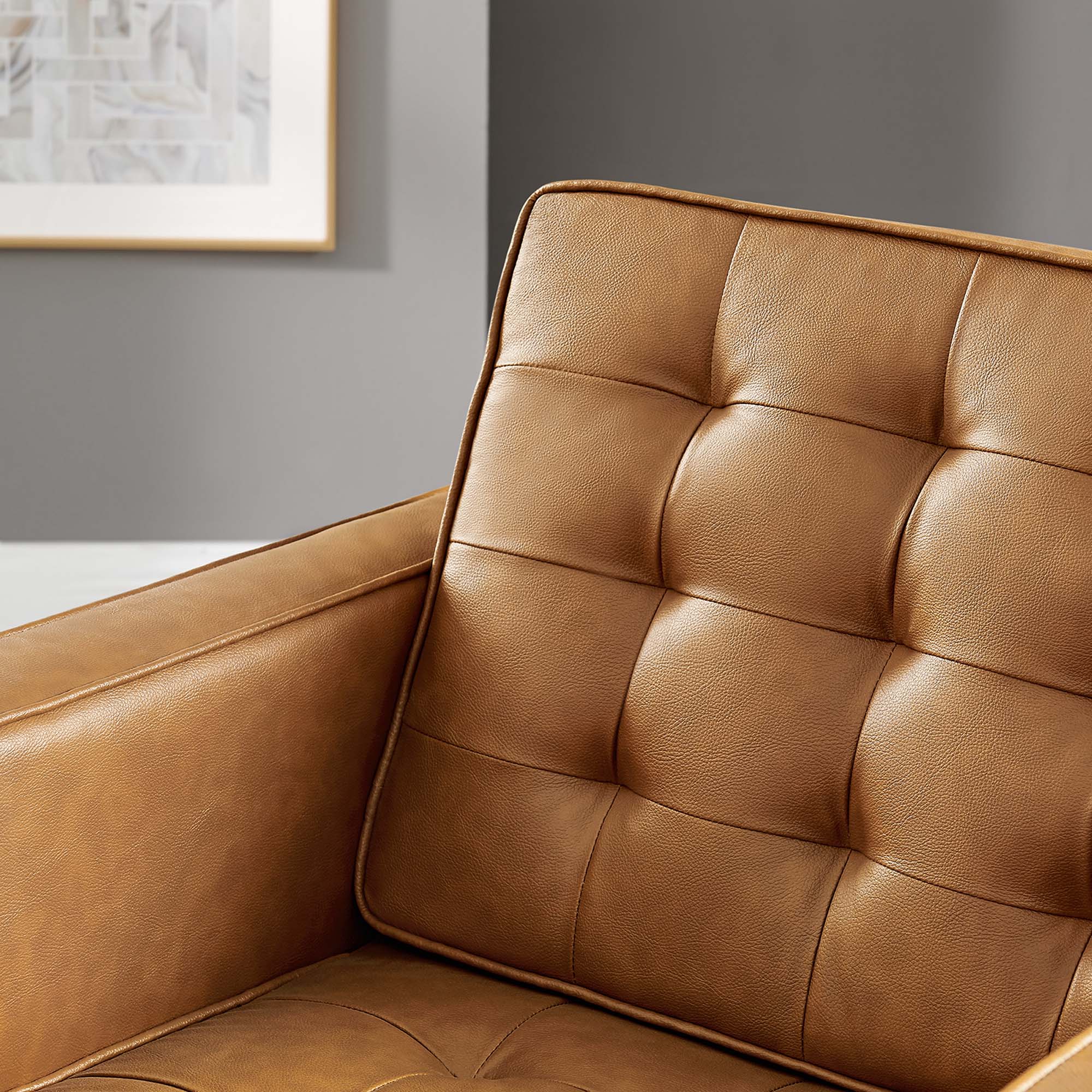 Loft Tufted Vegan Leather Armchair