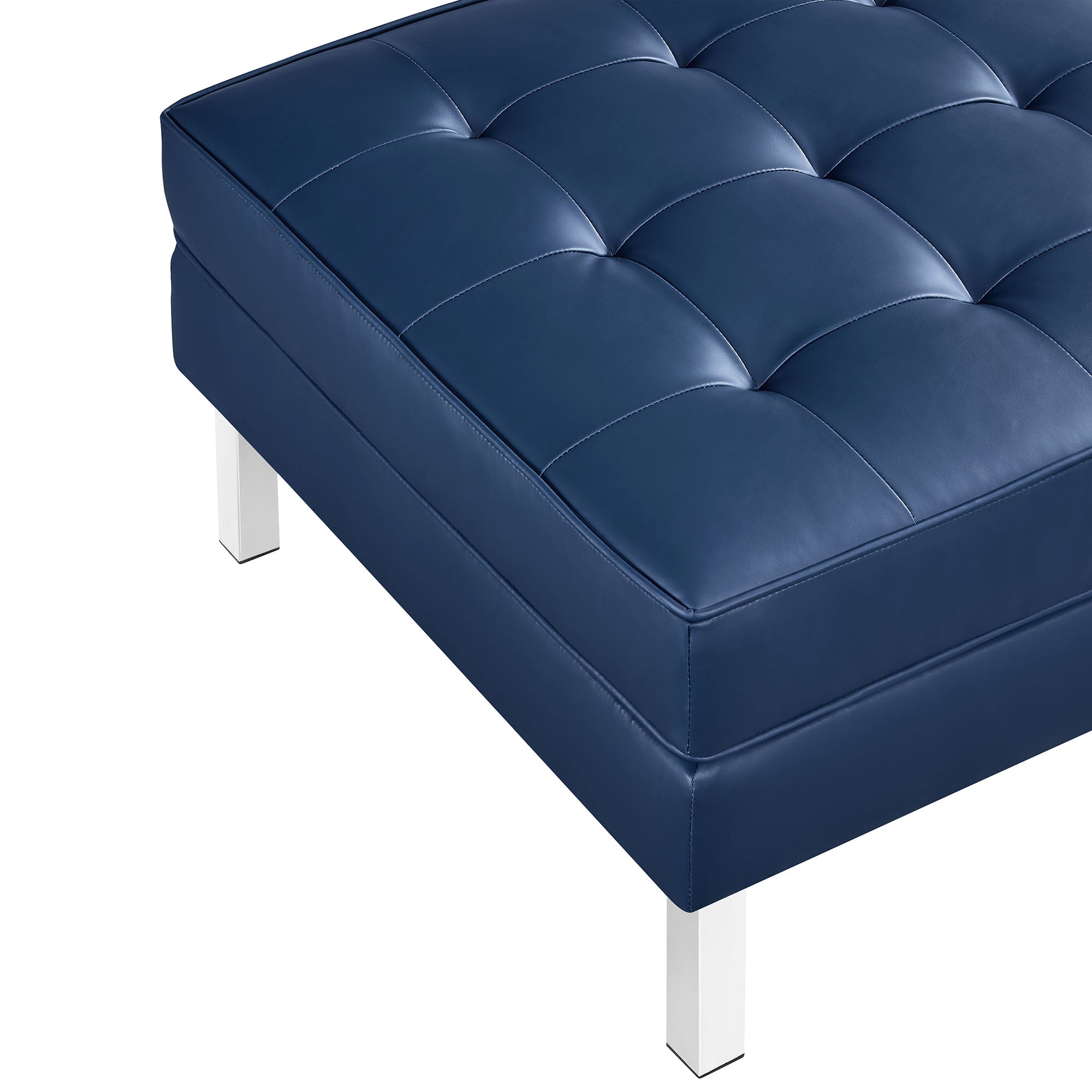 Loft Tufted Vegan Leather Ottoman