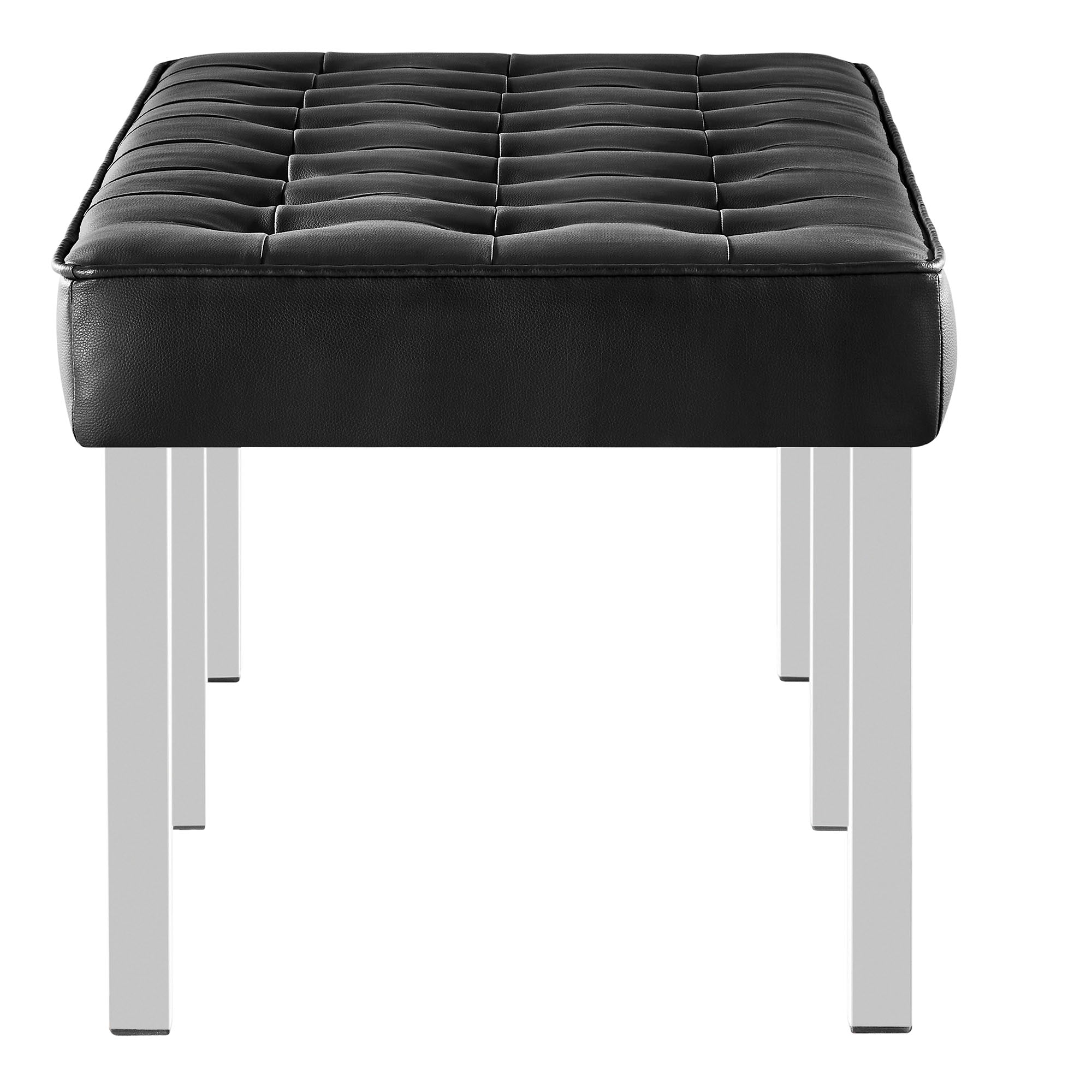 Loft Tufted Vegan Leather Bench