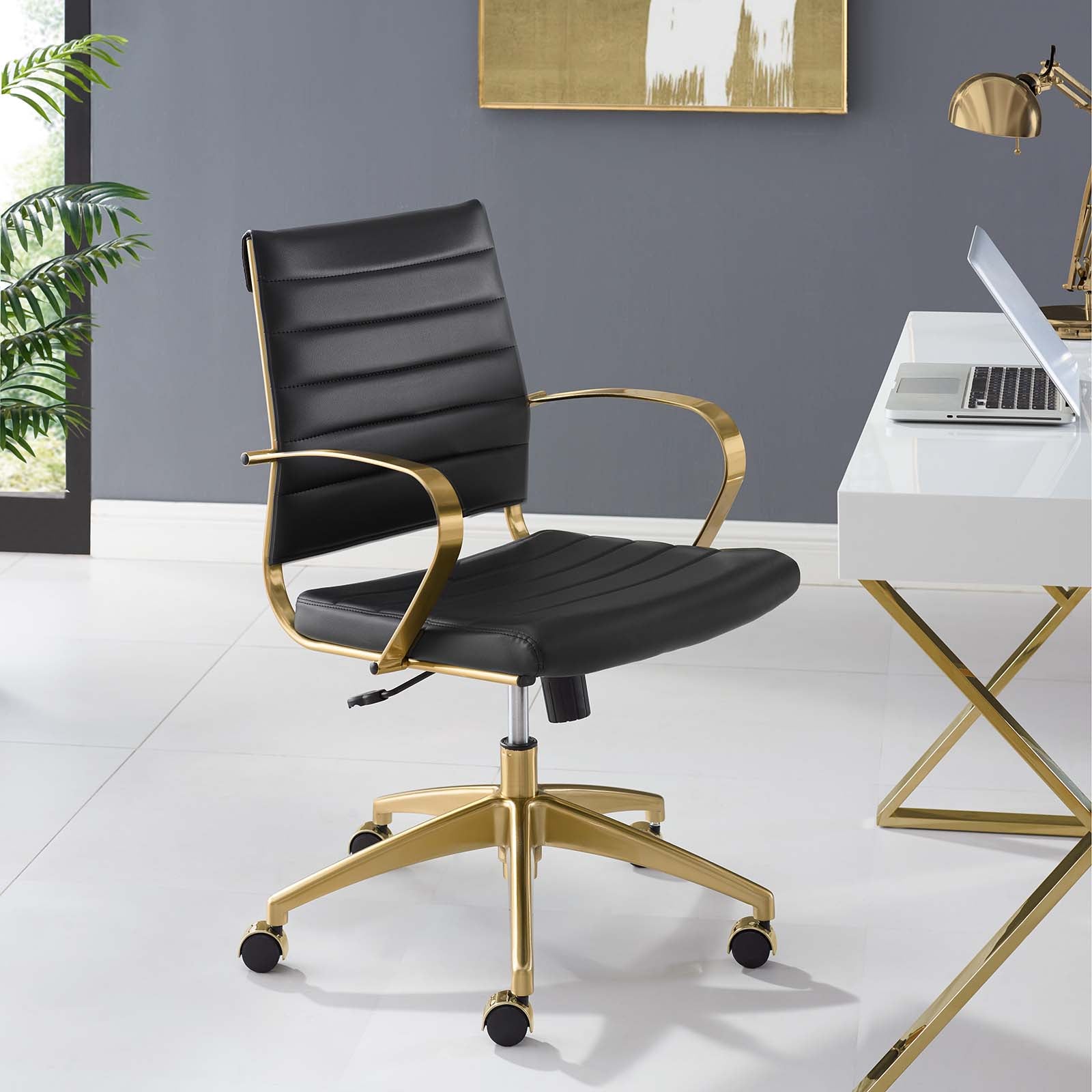 Jive Gold Stainless Steel Midback Office Chair