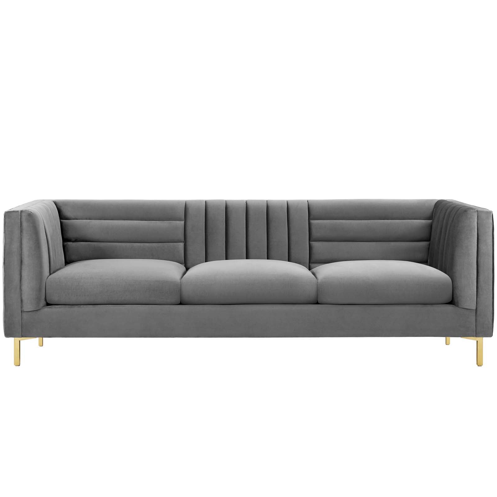 Ingenuity Channel Tufted Performance Velvet Sofa