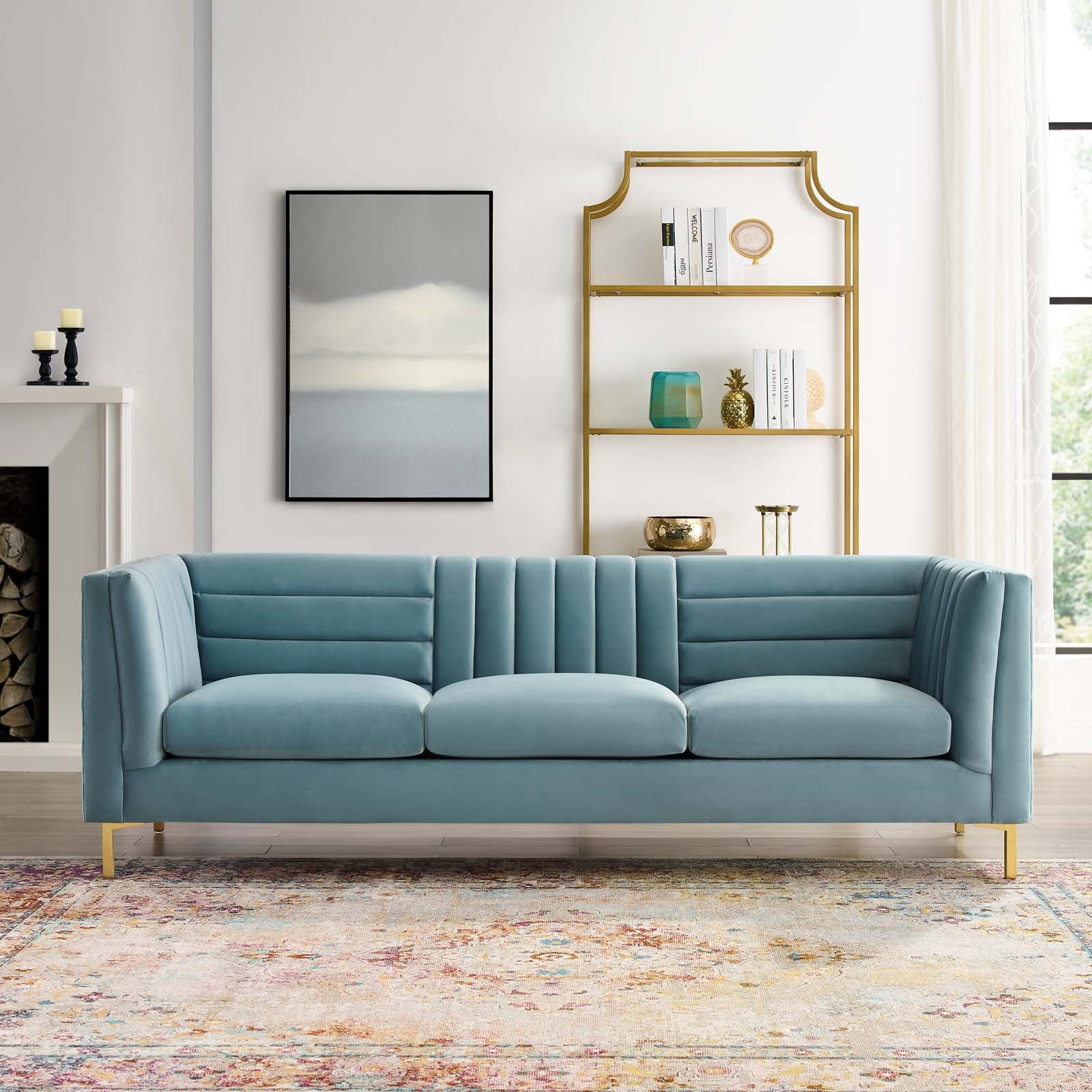 Ingenuity Channel Tufted Performance Velvet Sofa