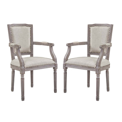 Penchant Dining Armchair Upholstered Fabric Set of 2