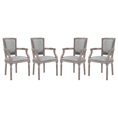 Penchant Dining Armchair Upholstered Fabric Set of 4