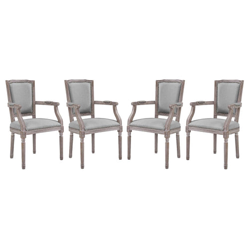 Penchant Dining Armchair Upholstered Fabric Set of 4