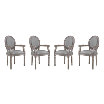 Emanate Dining Armchair Upholstered Fabric Set of 4