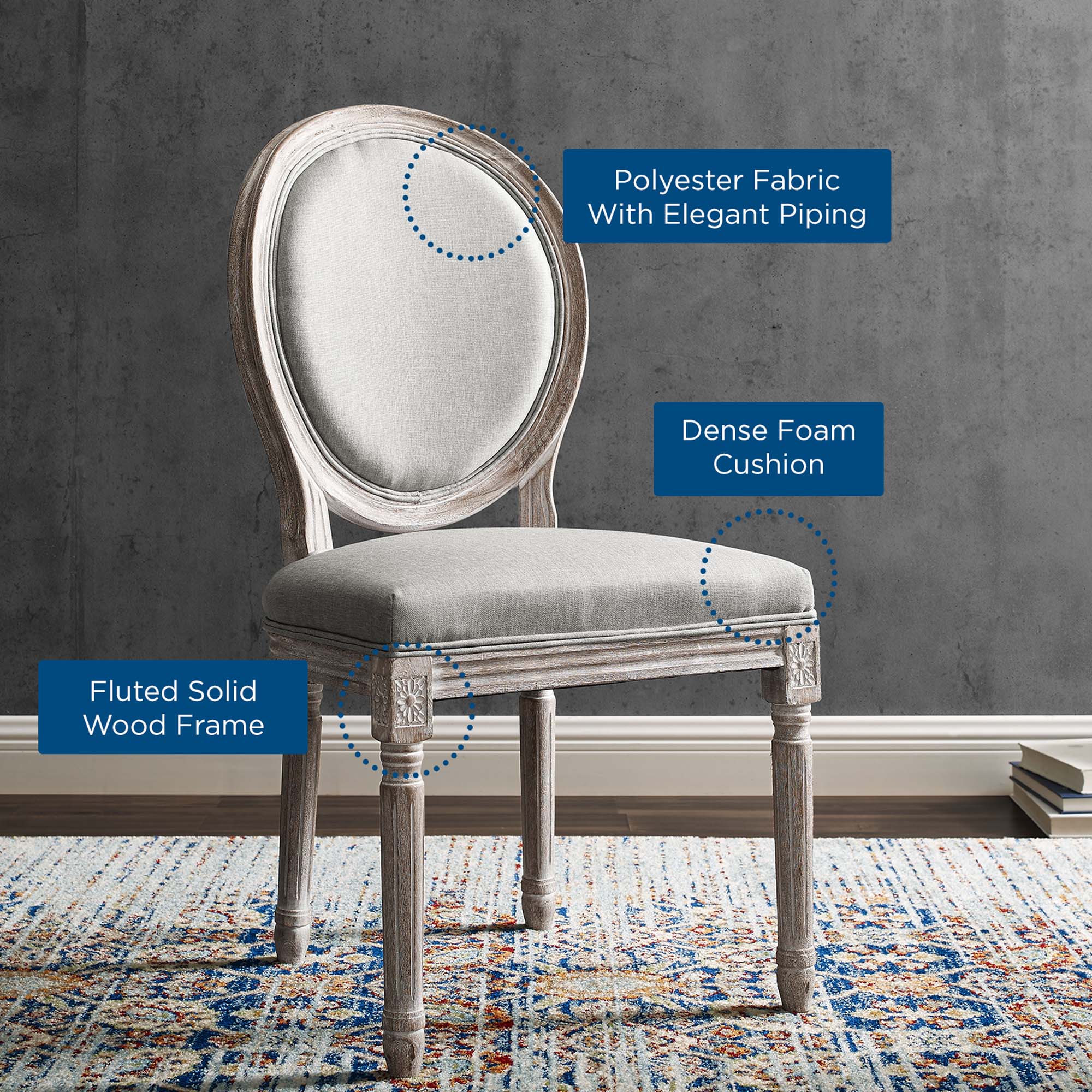 Emanate Dining Side Chair Upholstered Fabric Set of 4