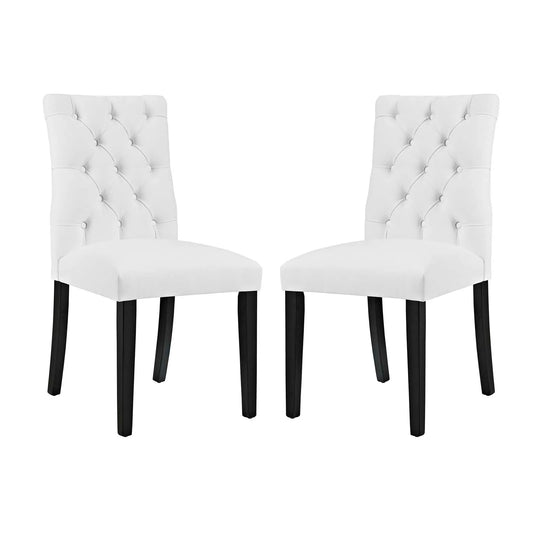 Duchess White Dining Chair Vinyl Set of 2
