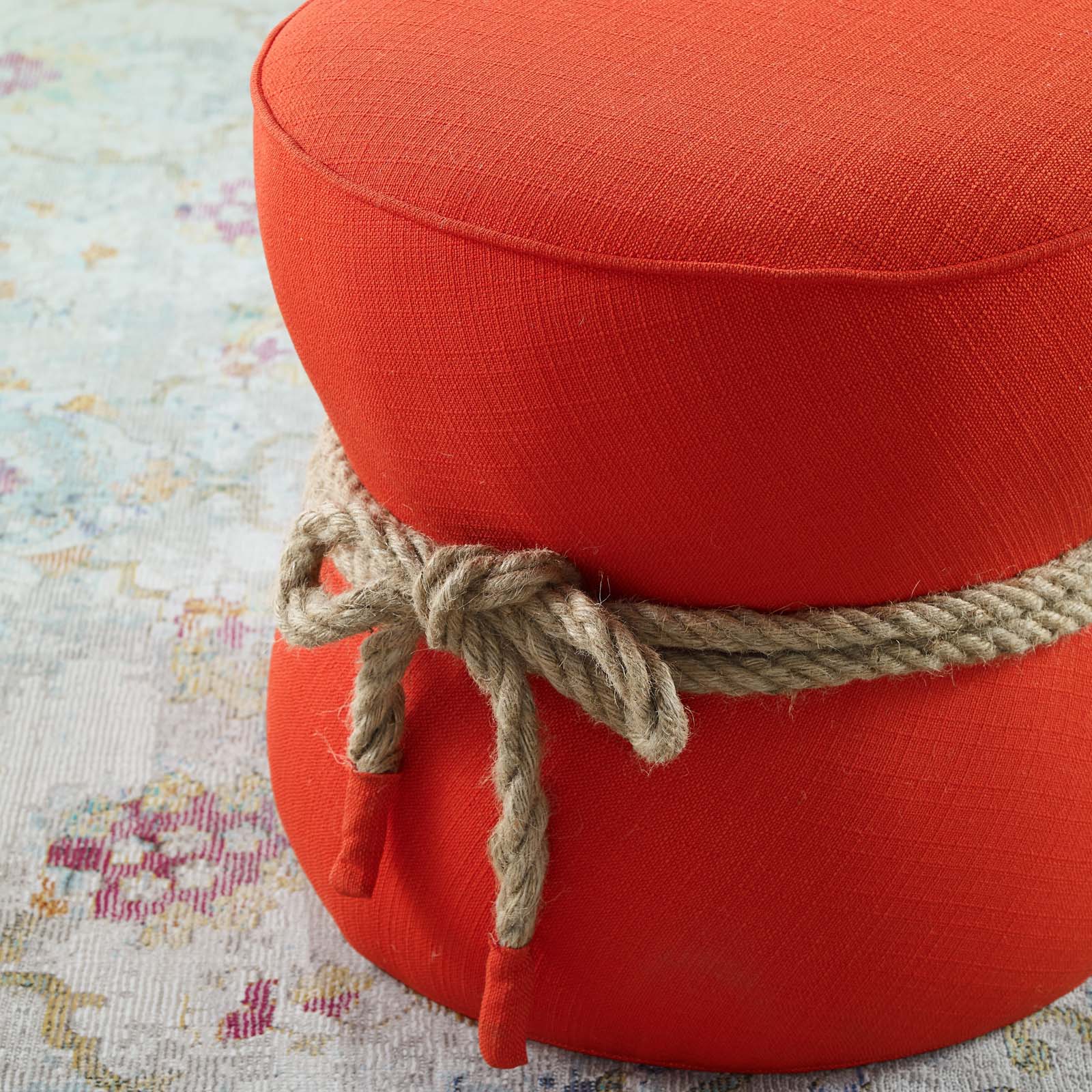 Beat Nautical Rope Upholstered Fabric Ottoman