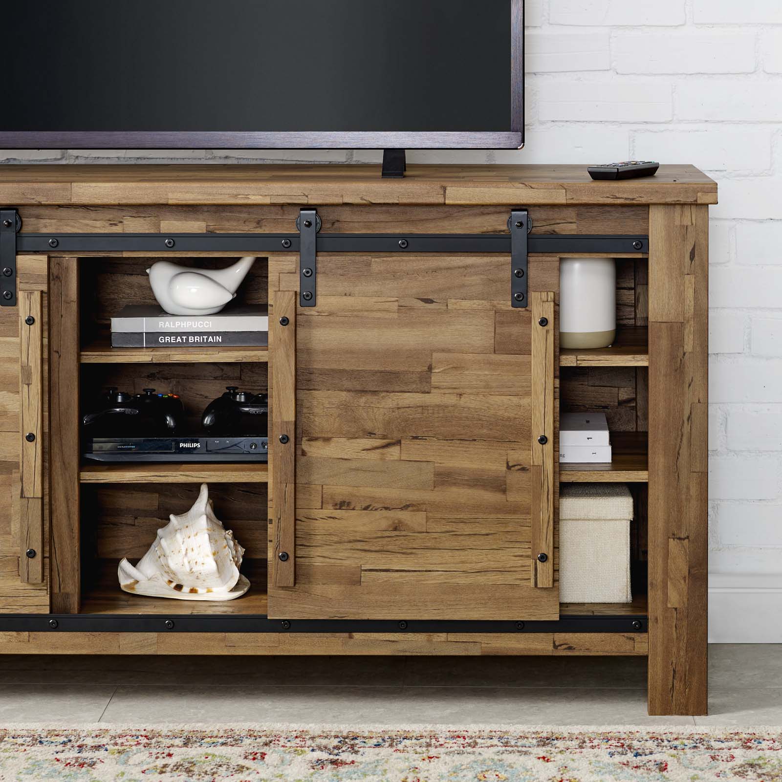 Cheshire 71" Rustic Sliding Door TV Stand